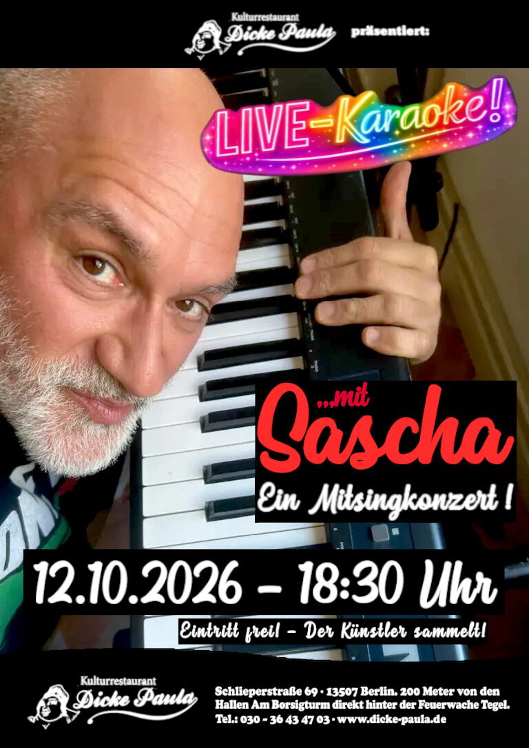 DP Plakat LIVE Karaoke mit Sascha 2026