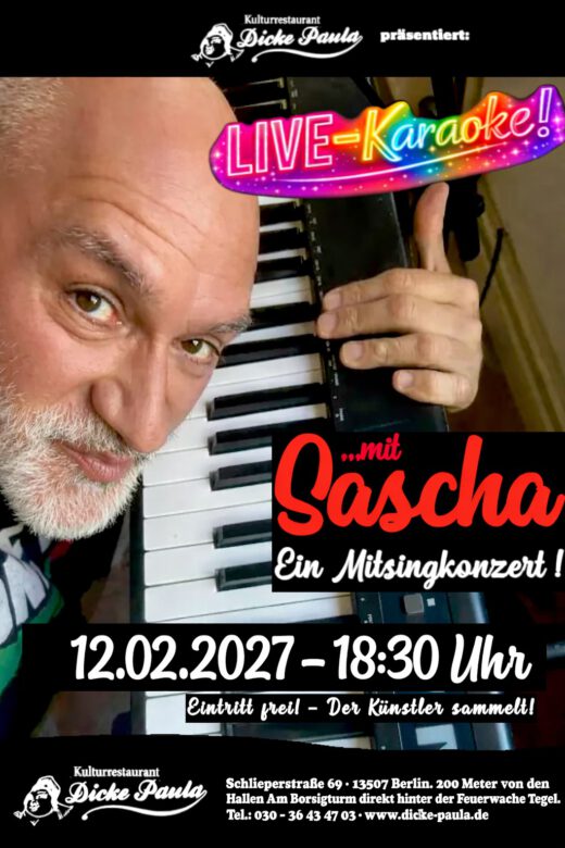 DP Plakat LIVE Karaoke mit Sascha Feb 2027