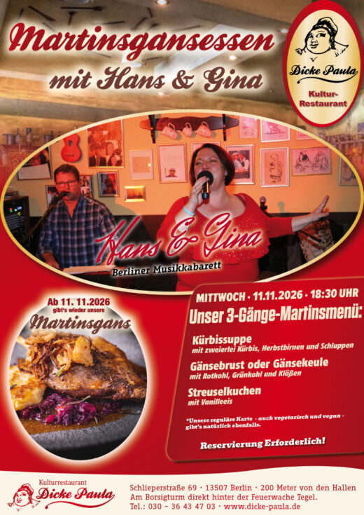 Martinsgans in Berlin-Tegel mit Hans und Gina am 11.11.2026