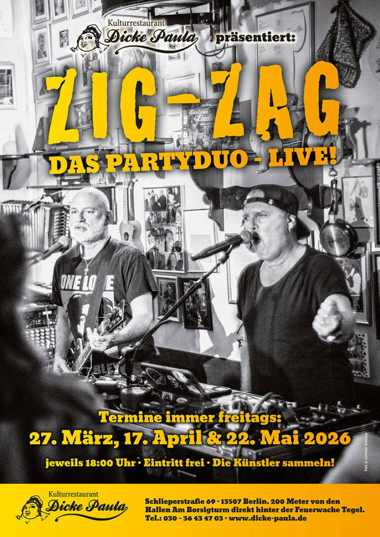 ZigZag 27. März 2026 17. April 2026 22. Mai 2026 jeweils 18:00 Uhr